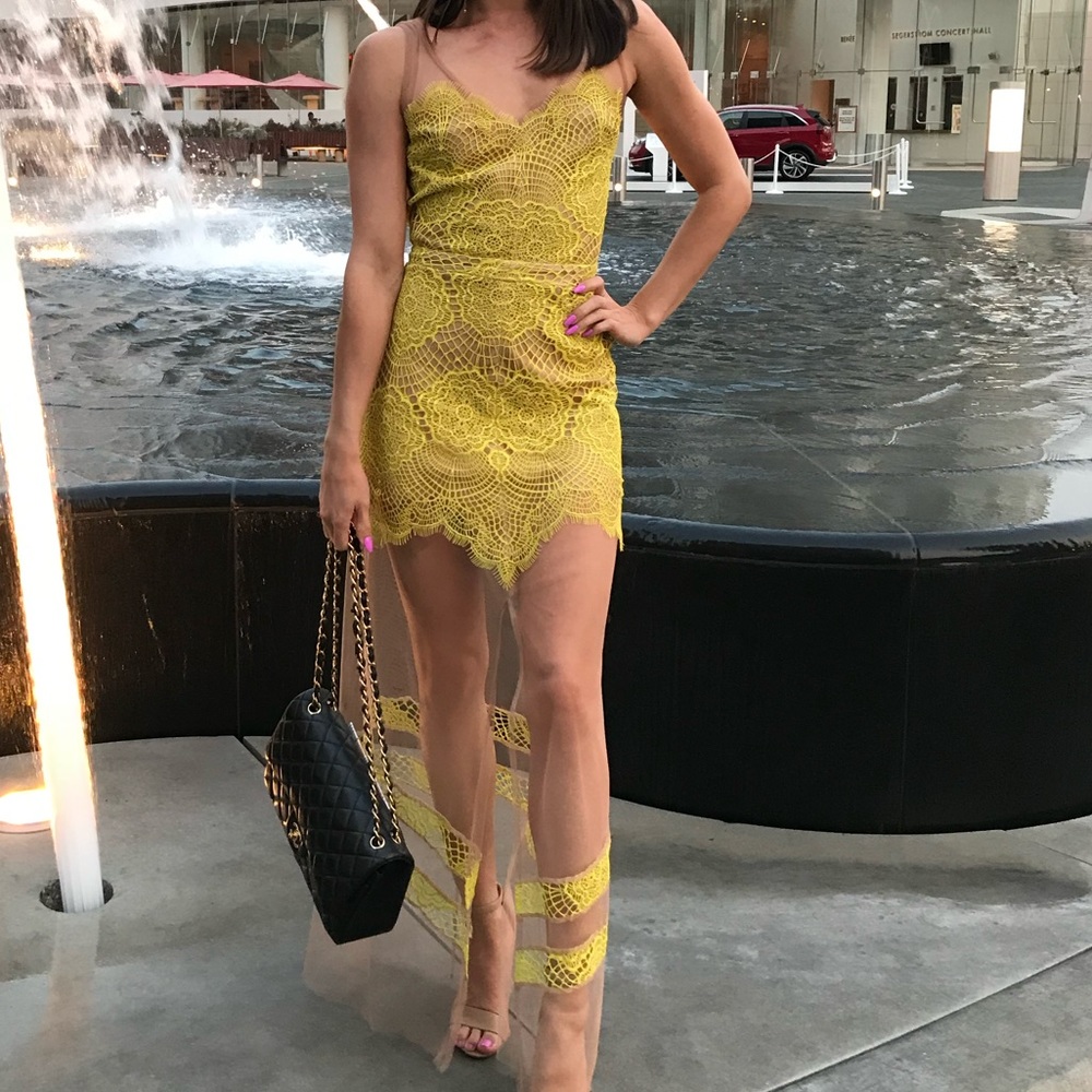 For Love For Lemons Illusion Maxi Dress